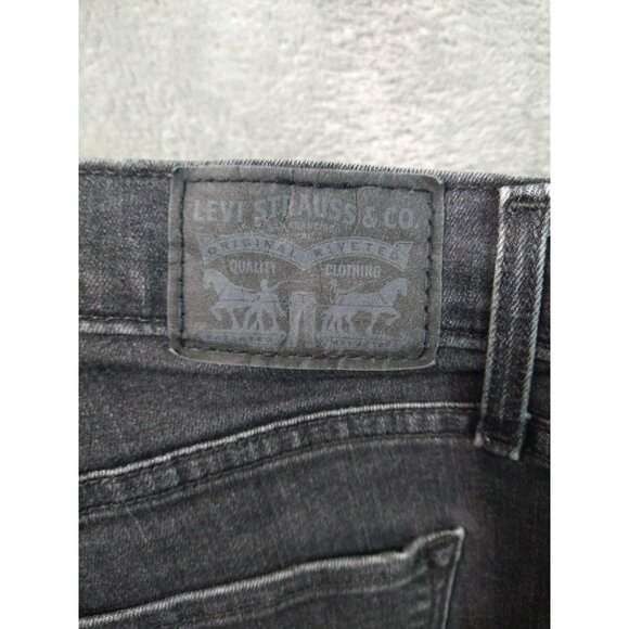 Levis 311 Jeans Womens 31 Black Denim Shaping Skinny Crop Raw Hem Mid Rise - Picture 10 of 11